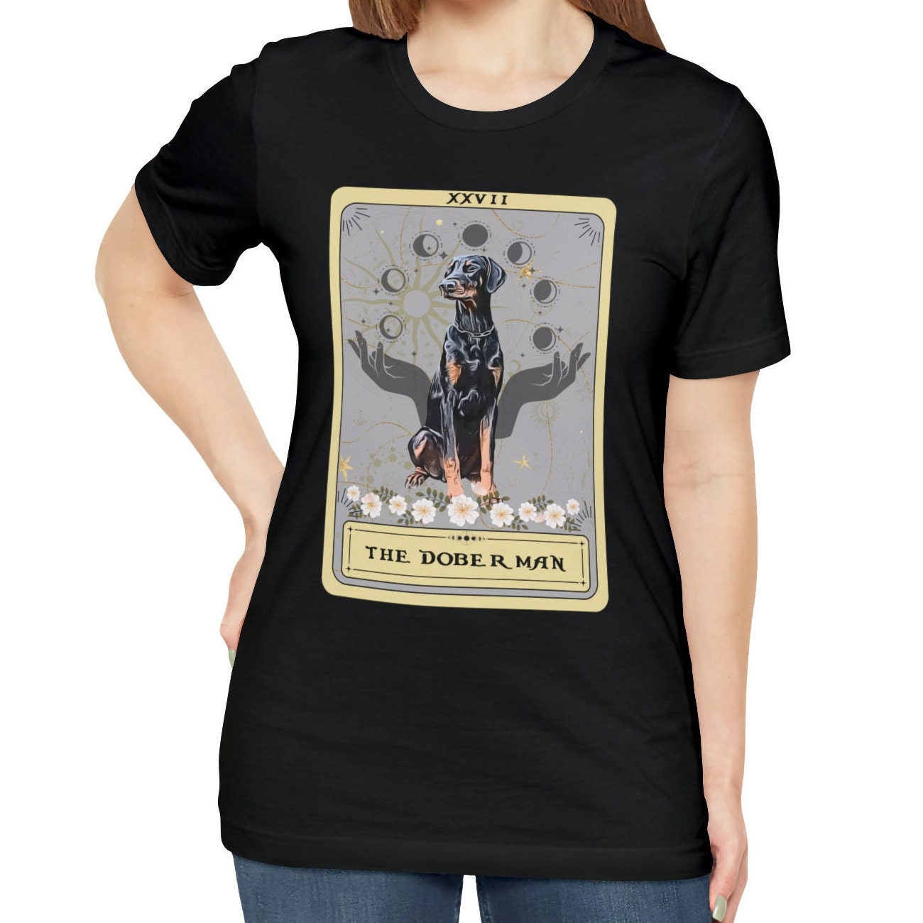 The Doberman Dog Tarot Card Shirt, Natural Doberman