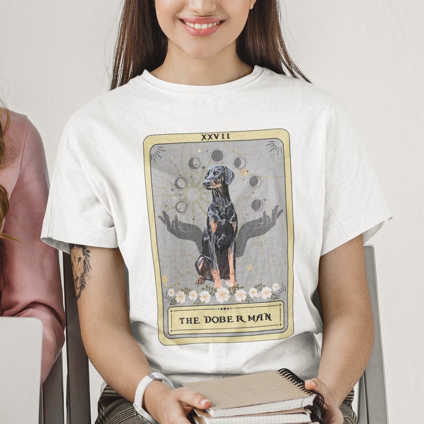 The Doberman Dog Tarot Card Shirt, Natural Doberman