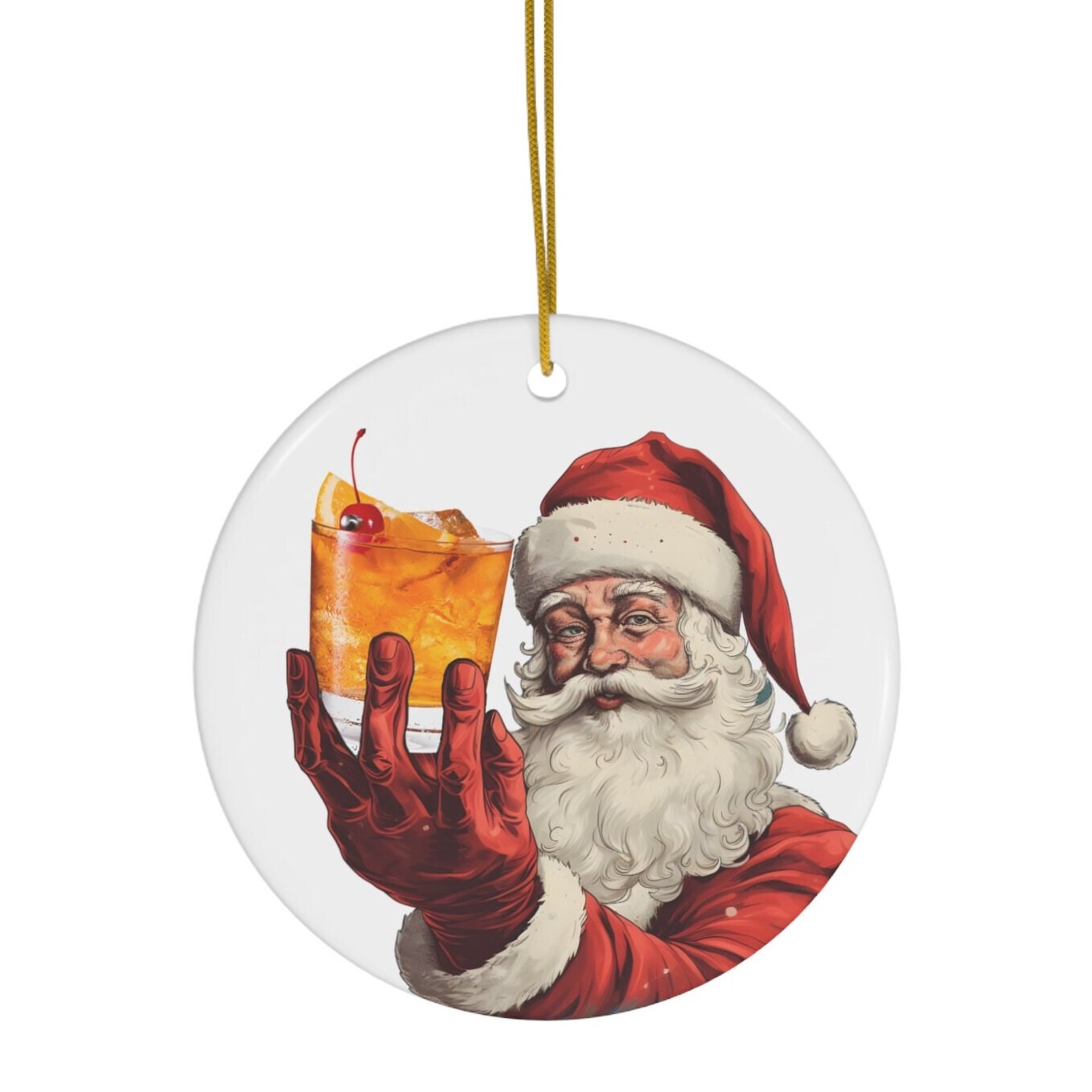 Old Fashioned Cocktail Christmas Ornament