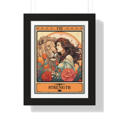 Strength Tarot Card Framed Print Wall Art