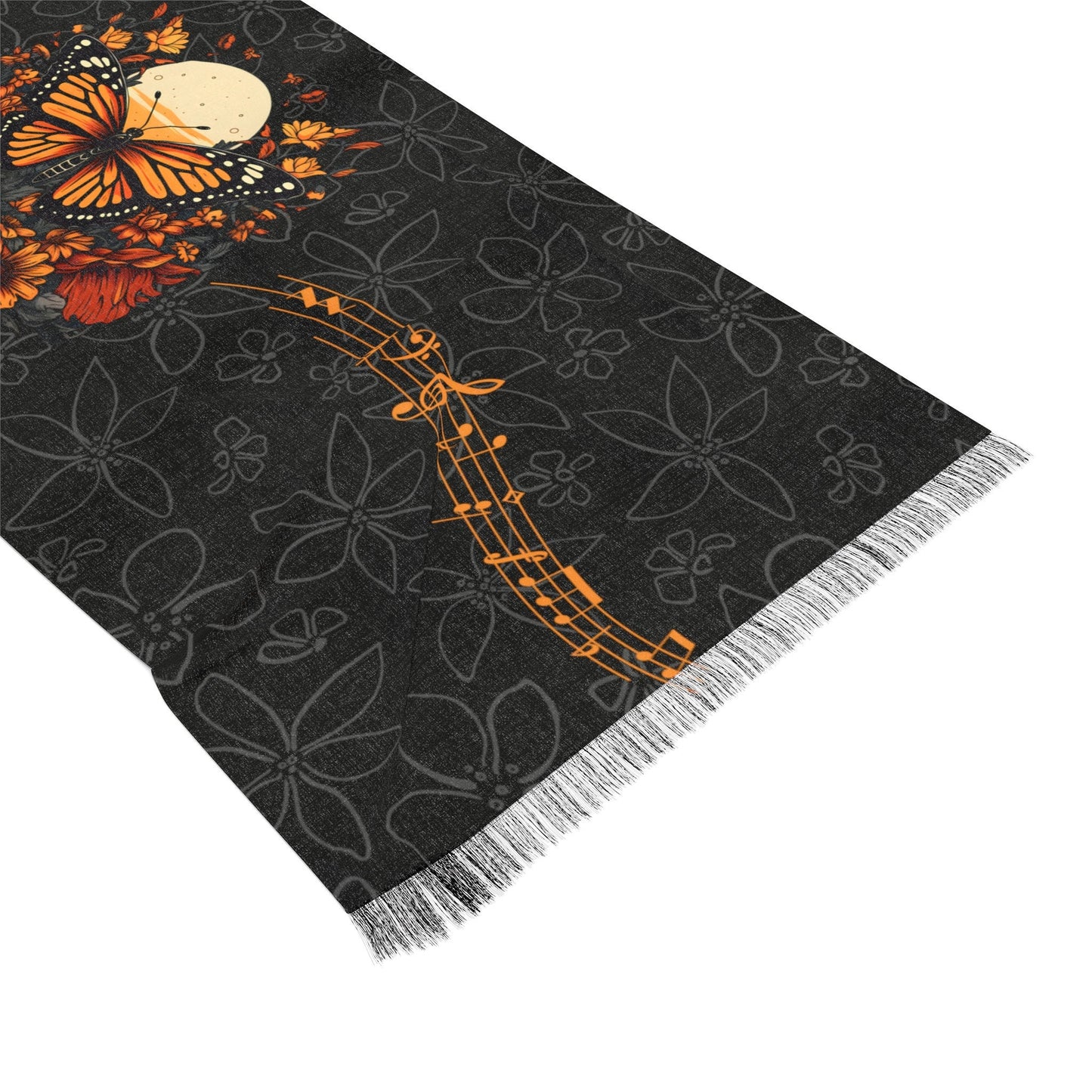 Monarch Butterfly Scarf, 27" x 73"