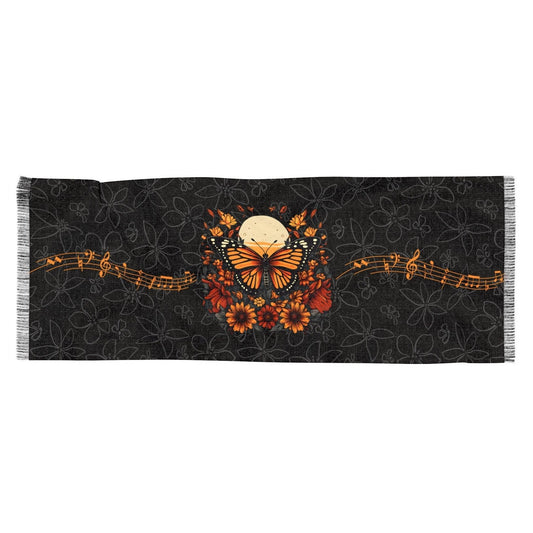 Monarch Butterfly Scarf, 27" x 73"