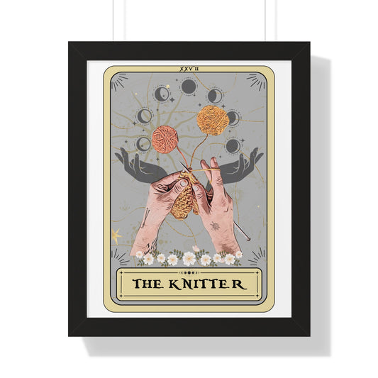 The Knitter Tarot Card Framed Print, Knitting