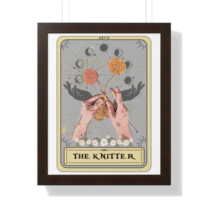 The Knitter Tarot Card Framed Print, Knitting