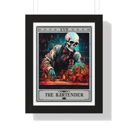 The Bartender Tarot Card Framed Print Wall Art