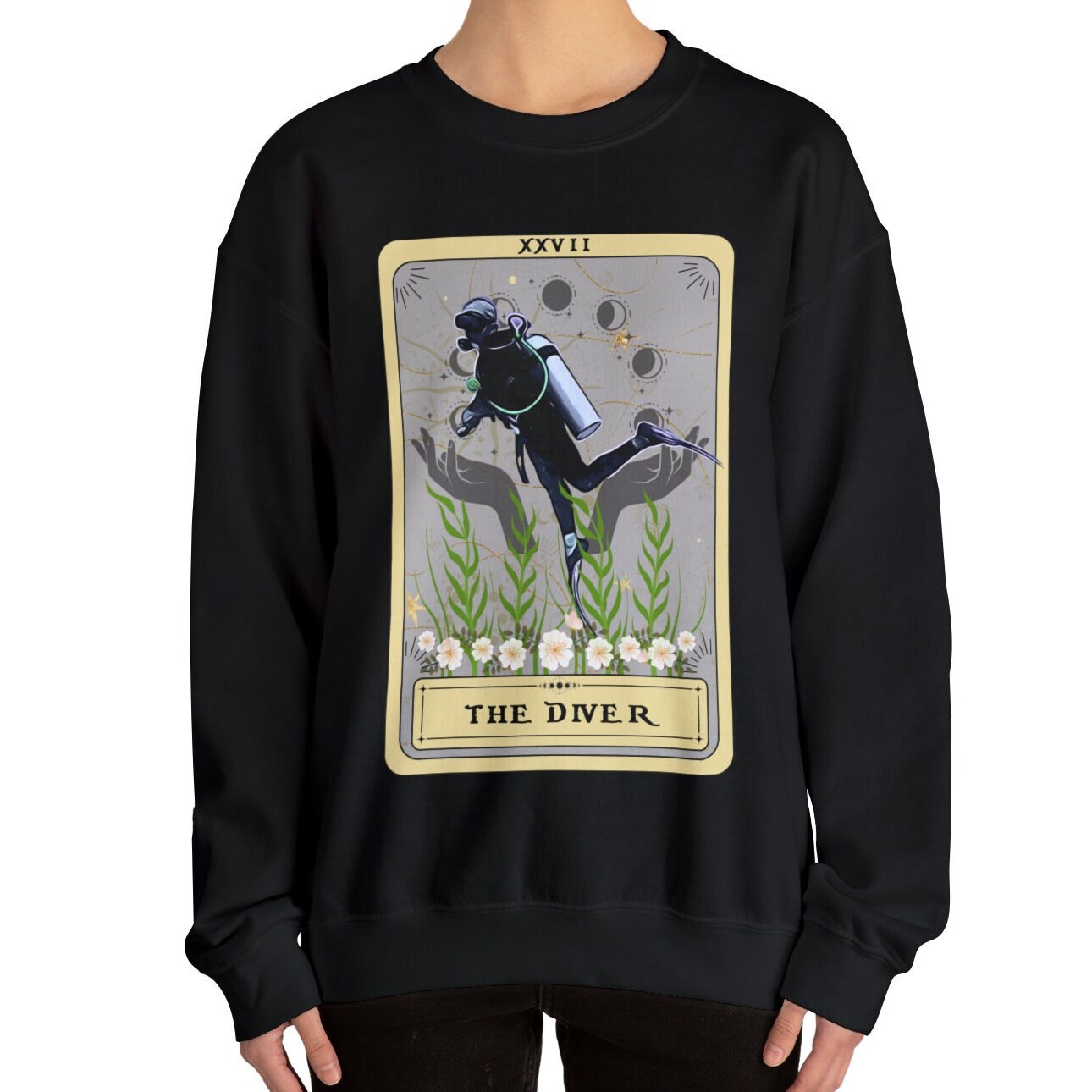 The Diver Tarot Card Sweatshirt, Scuba Diving