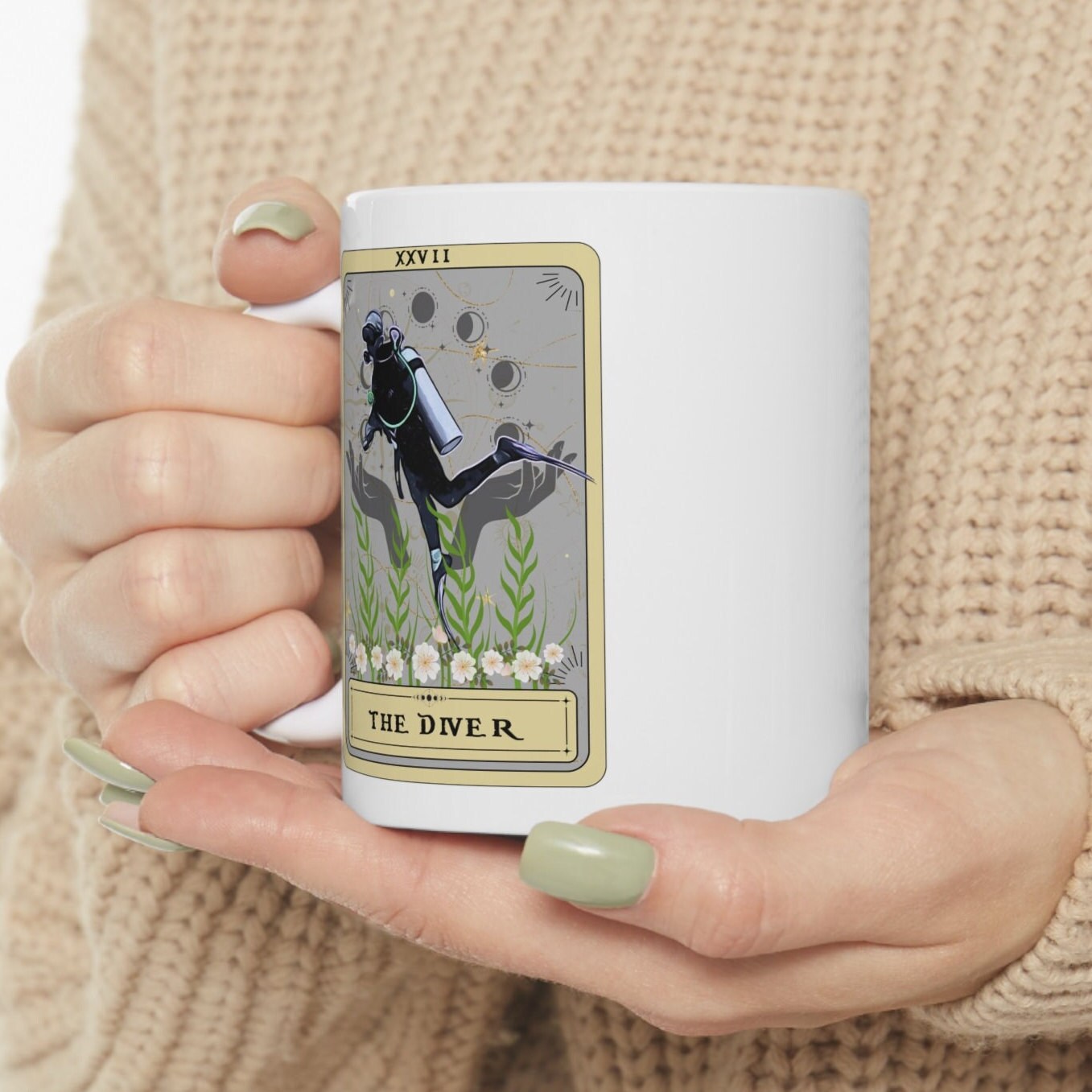 The Diver Tarot Card Mug, Scuba Diving