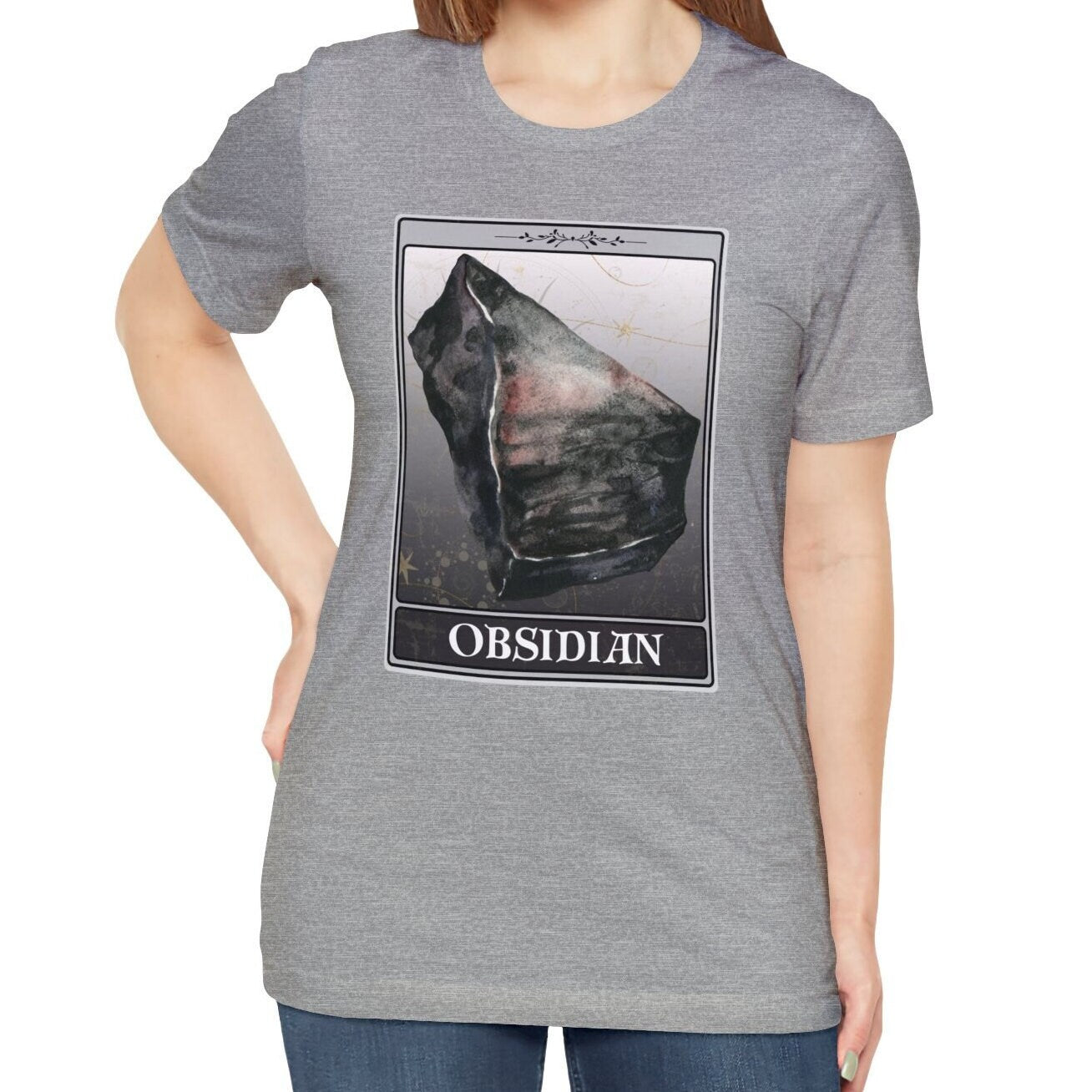 Obsidian Card T-shirt, Crystals