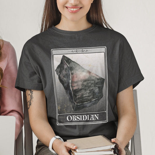 Obsidian Card T-shirt, Crystals