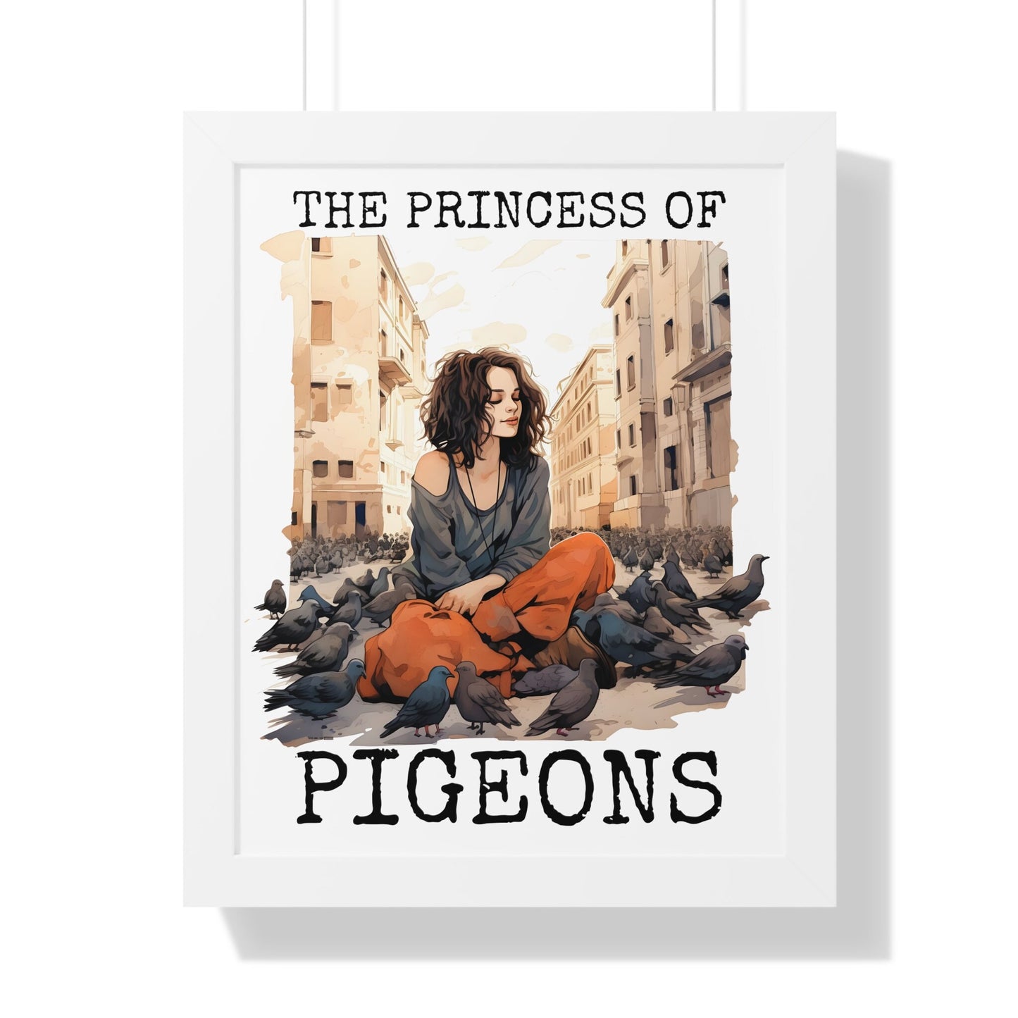 The Princess Of Pigeons Framed Print, Bird Pigeon Wall Art