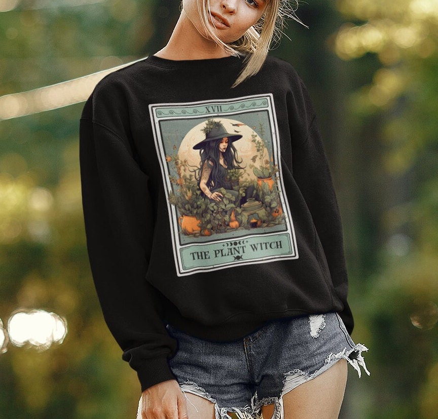 The Plant Witch Tarot Card Sweatshirt, Plant Lover