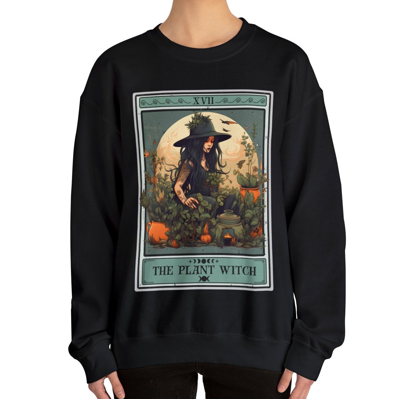 The Plant Witch Tarot Card Sweatshirt, Plant Lover