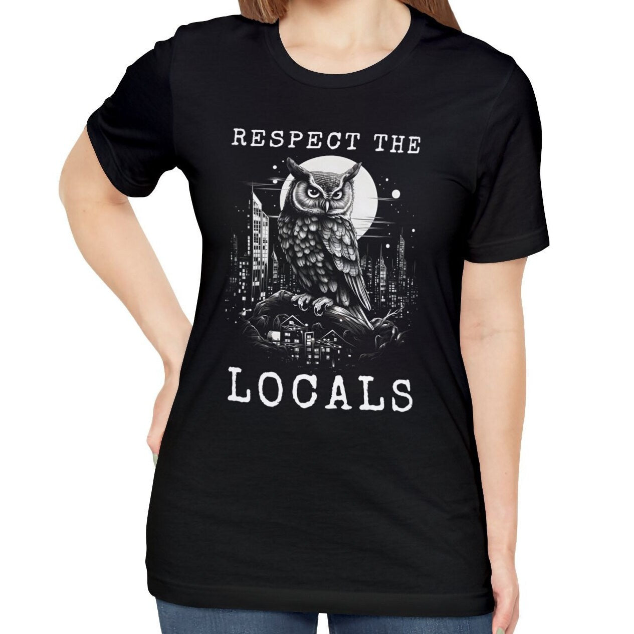 Respect The Locals Owl Black T-shirt