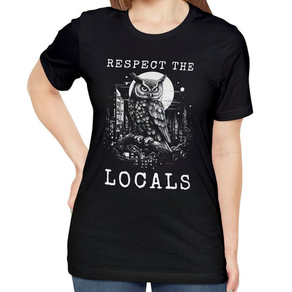 Respect The Locals Owl Black T-shirt