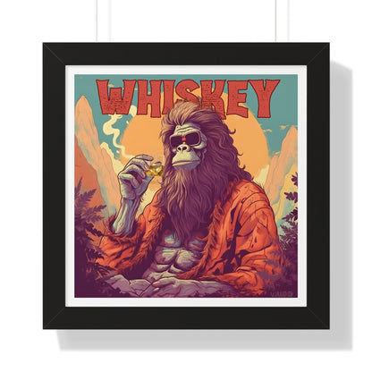 Bigfoot Whiskey Framed Print 16" x 16", Whiskey Wall Art