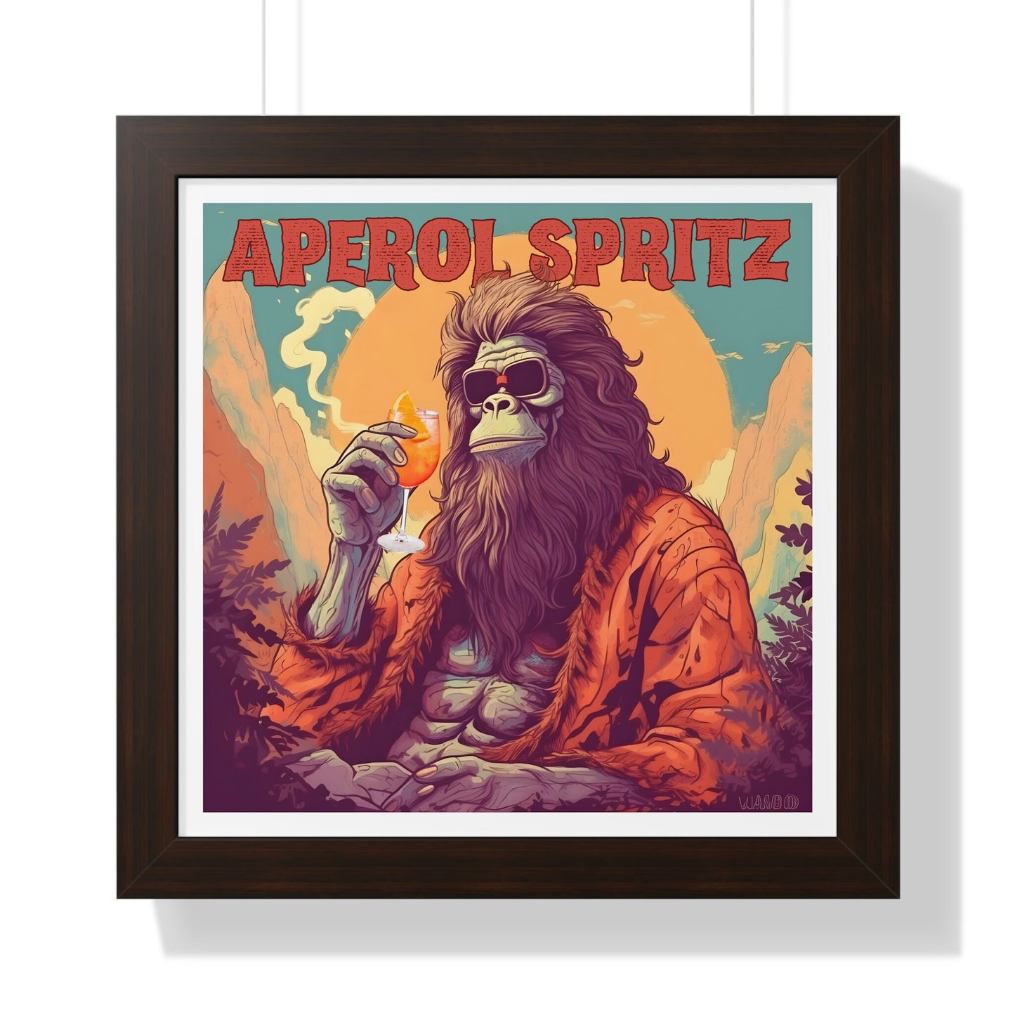 Bigfoot Aperol Spritz Framed Print 16" x 16"