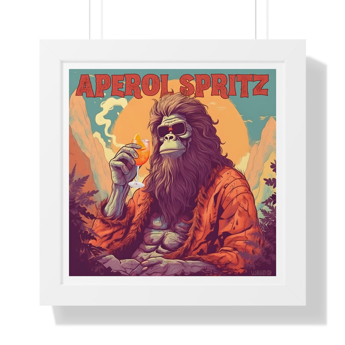 Bigfoot Aperol Spritz Framed Print 16" x 16"