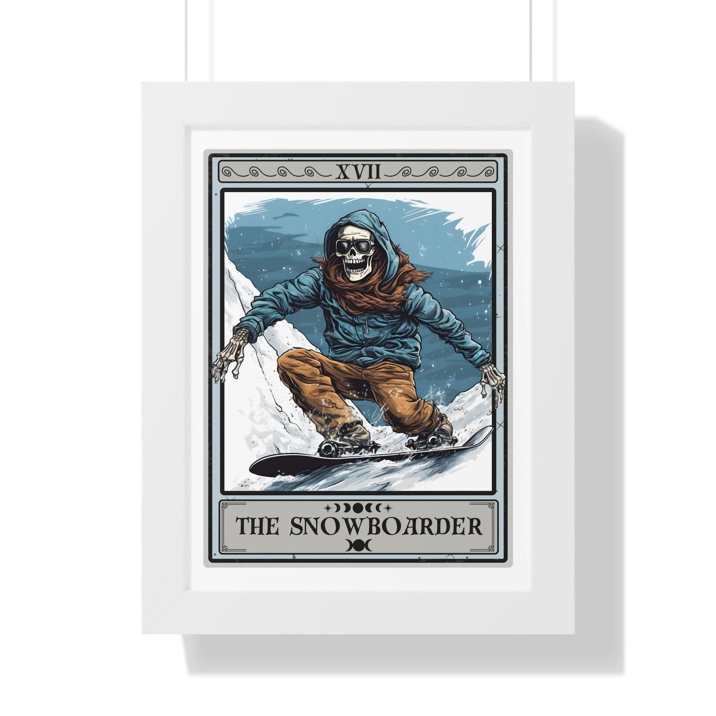 The Snowboarder Tarot Card Framed Print, Snowboarding