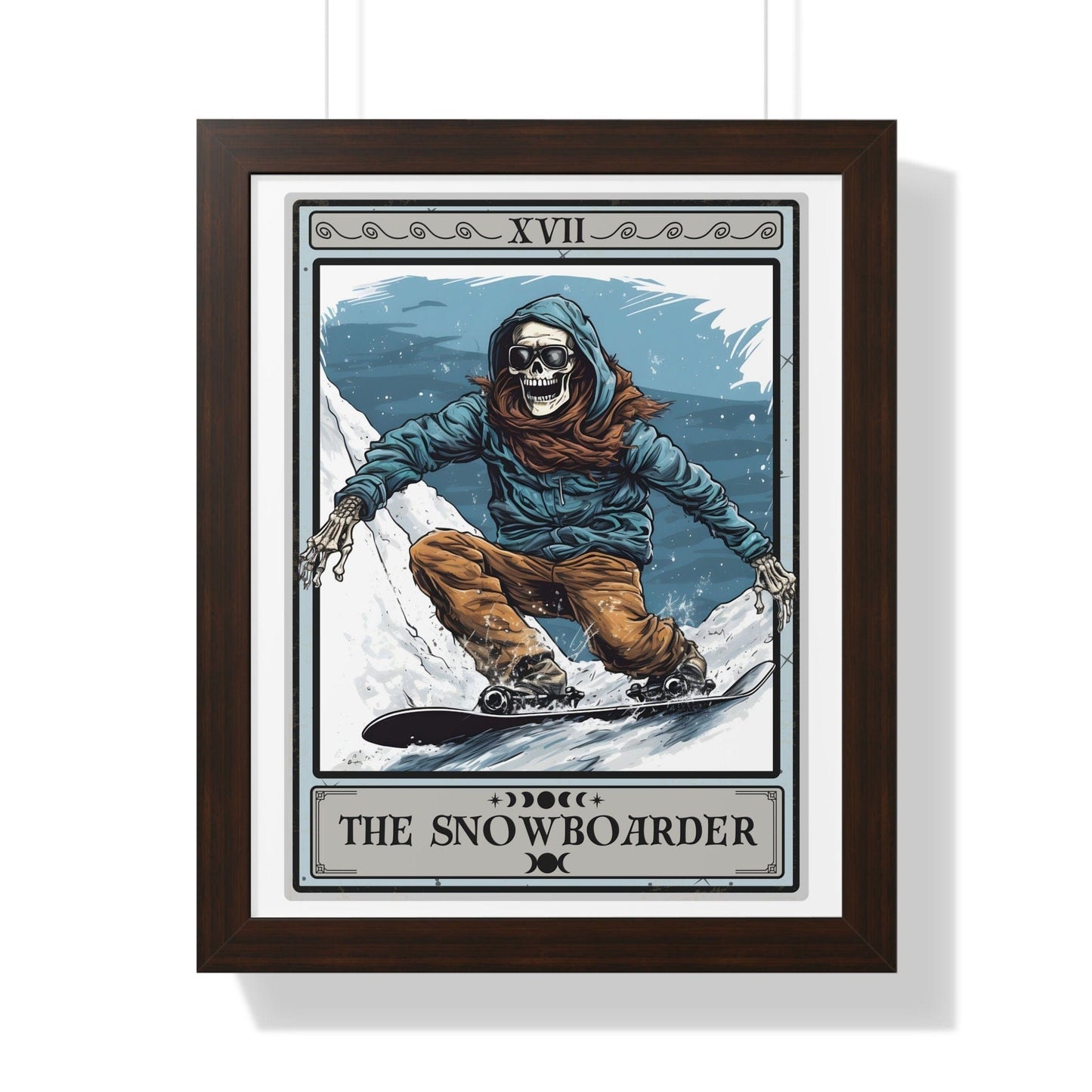 The Snowboarder Tarot Card Framed Print, Snowboarding