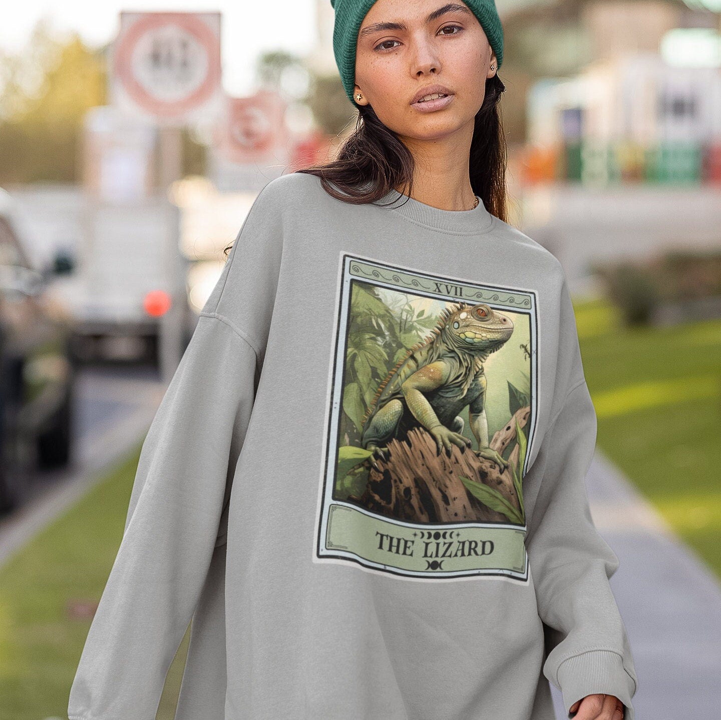 The Lizard Tarot Card Sweatshirt, Reptile Animal Lover