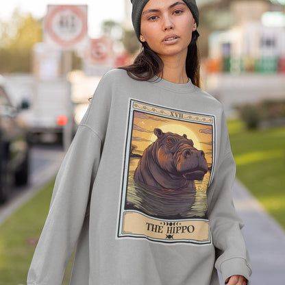 The Hippo Tarot Card Sweatshirt, Hippopotamus