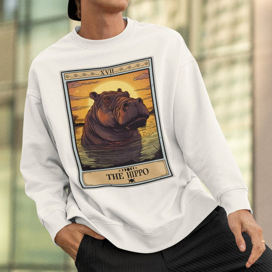 The Hippo Tarot Card Sweatshirt, Hippopotamus