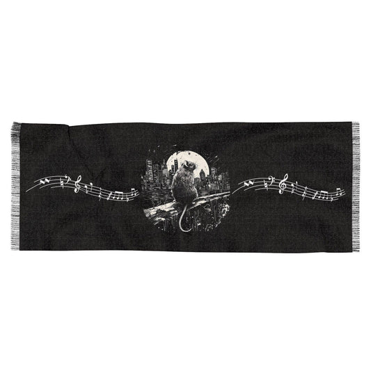 Black City Rat Scarf 27" x 73"