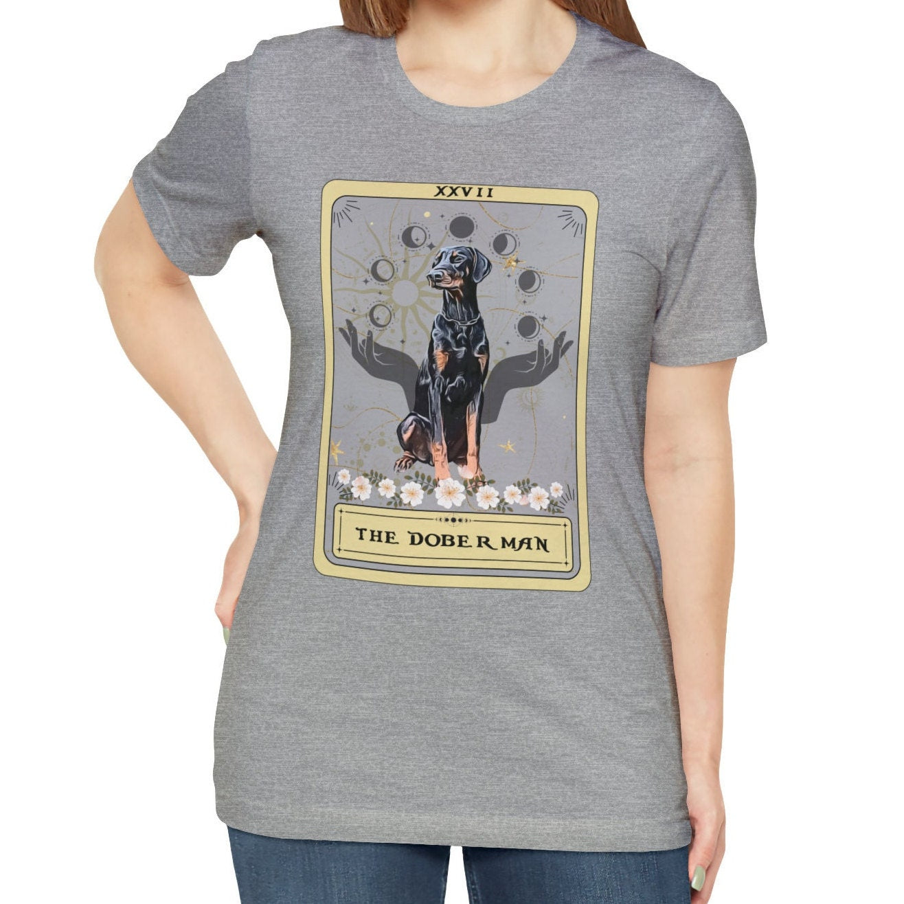 The Doberman Dog Tarot Card Shirt, Natural Doberman