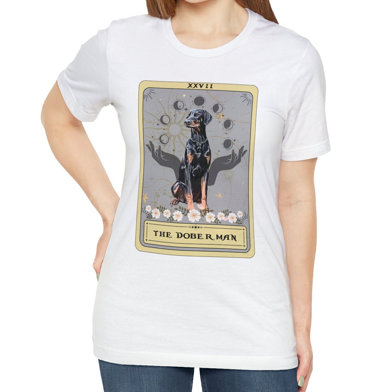 The Doberman Dog Tarot Card Shirt, Natural Doberman