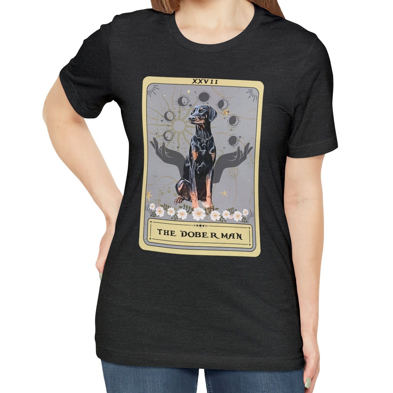 The Doberman Dog Tarot Card Shirt, Natural Doberman