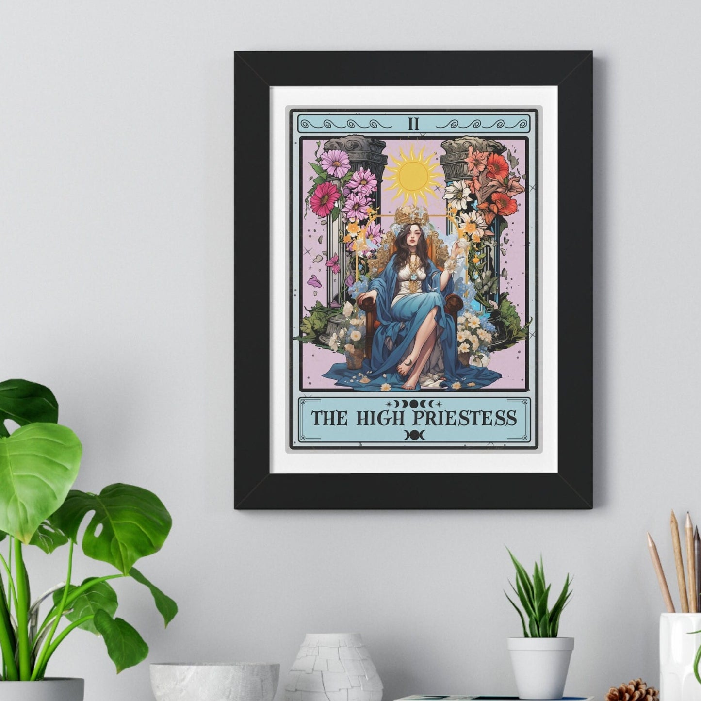 The High Priestess Tarot Card Framed Print Wall Art