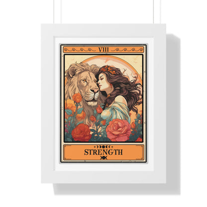 Strength Tarot Card Framed Print Wall Art