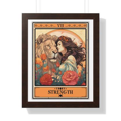 Strength Tarot Card Framed Print Wall Art