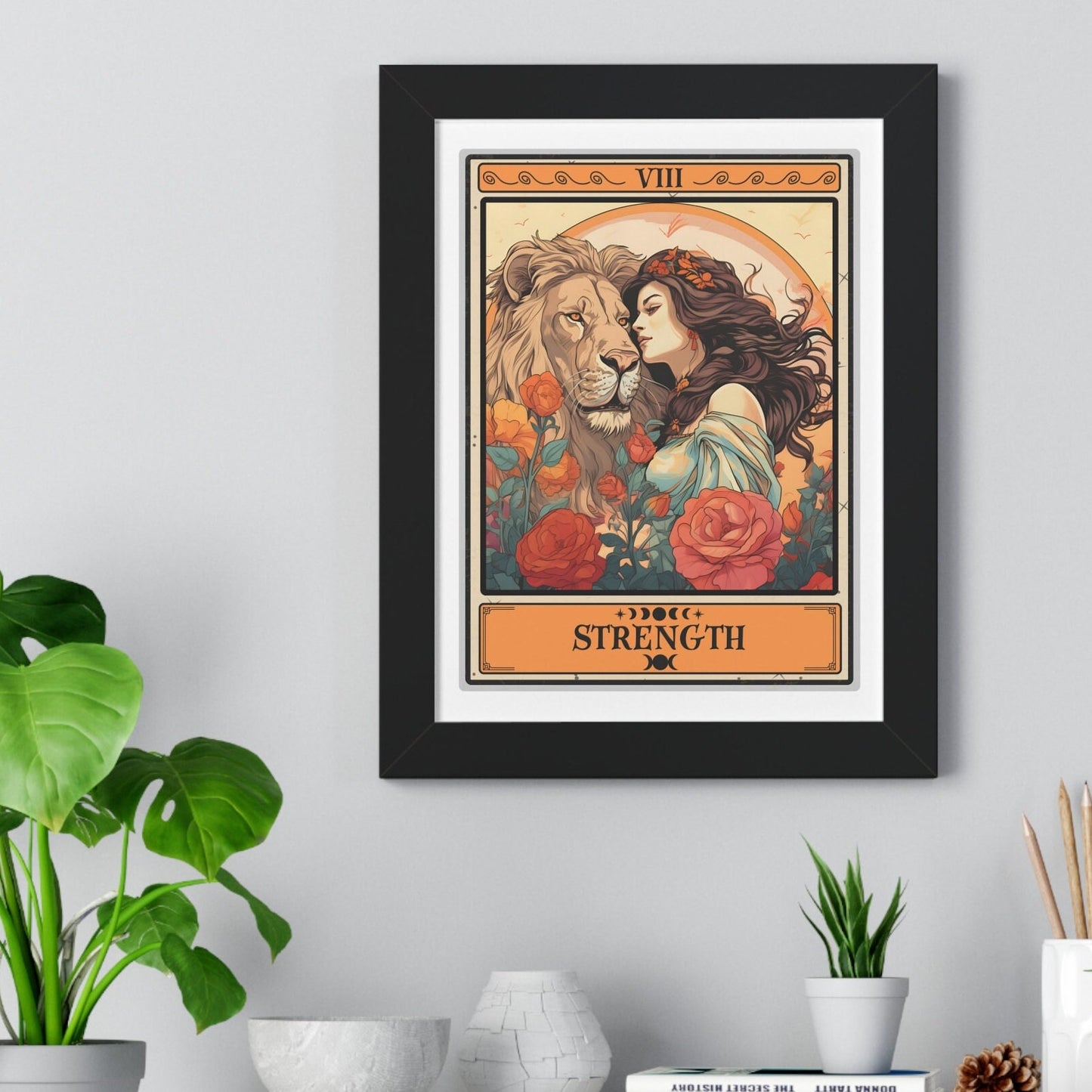 Strength Tarot Card Framed Print Wall Art