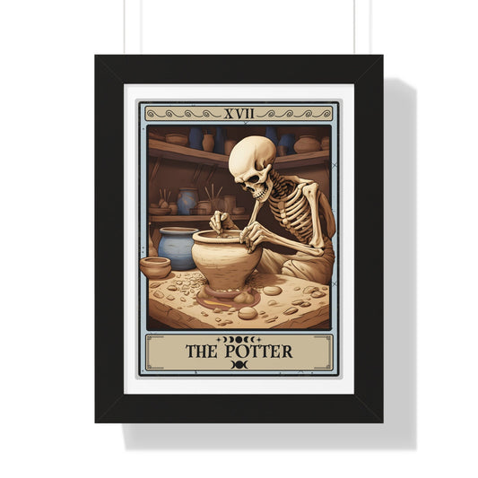 The Potter Tarot Card Framed Print, Pottery Wall Art