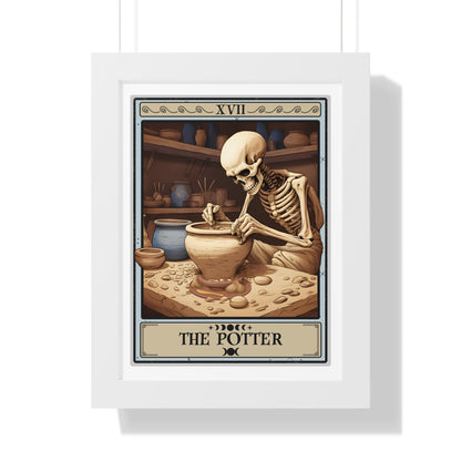 The Potter Tarot Card Framed Print, Pottery Wall Art