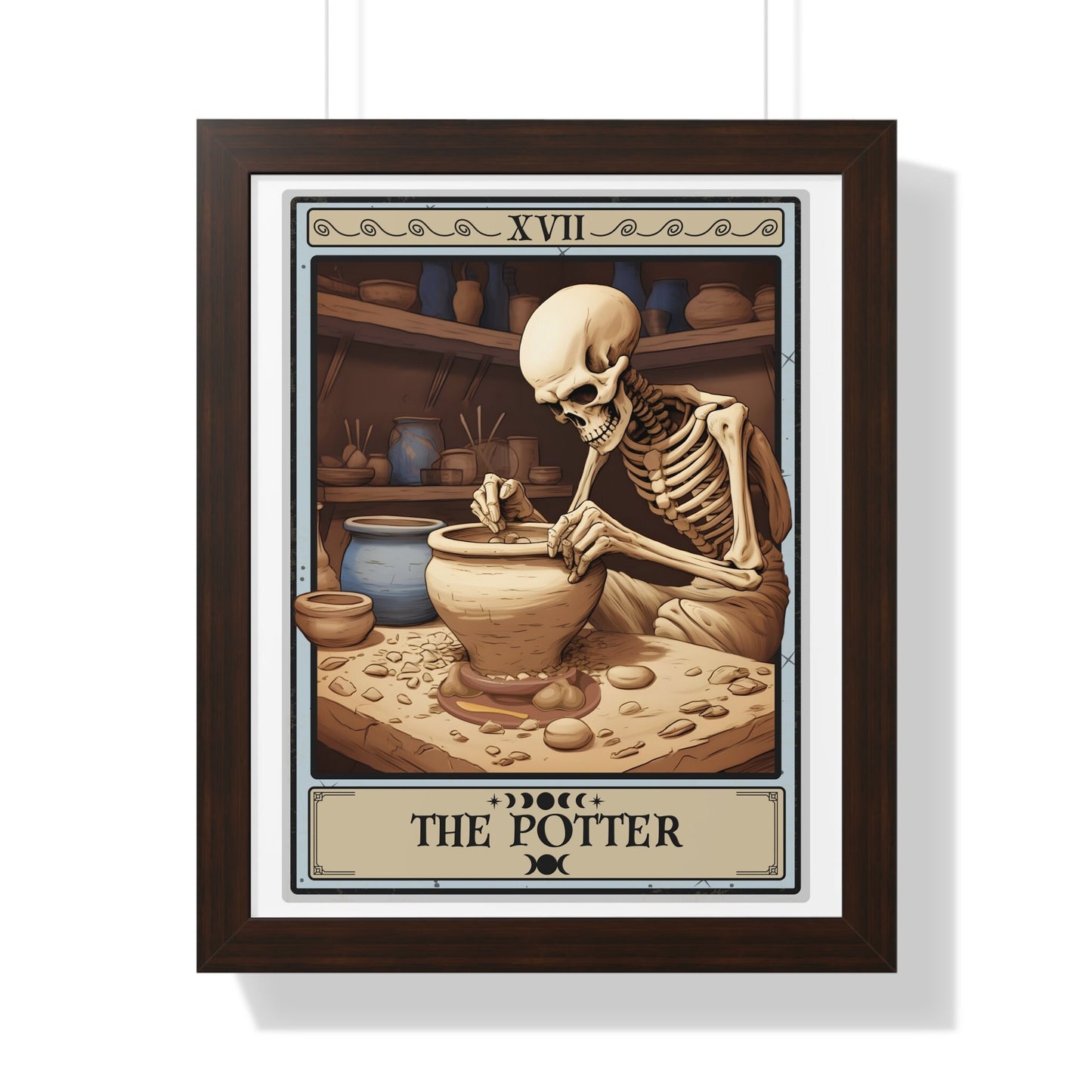 The Potter Tarot Card Framed Print, Pottery Wall Art