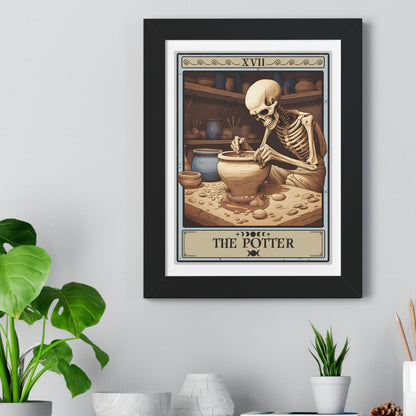 The Potter Tarot Card Framed Print, Pottery Wall Art