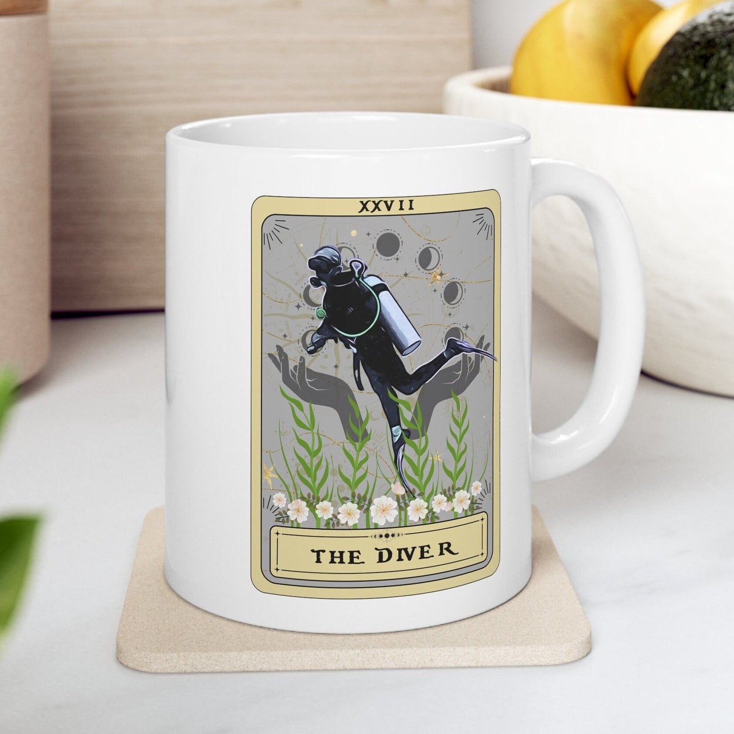 The Diver Tarot Card Mug, Scuba Diving