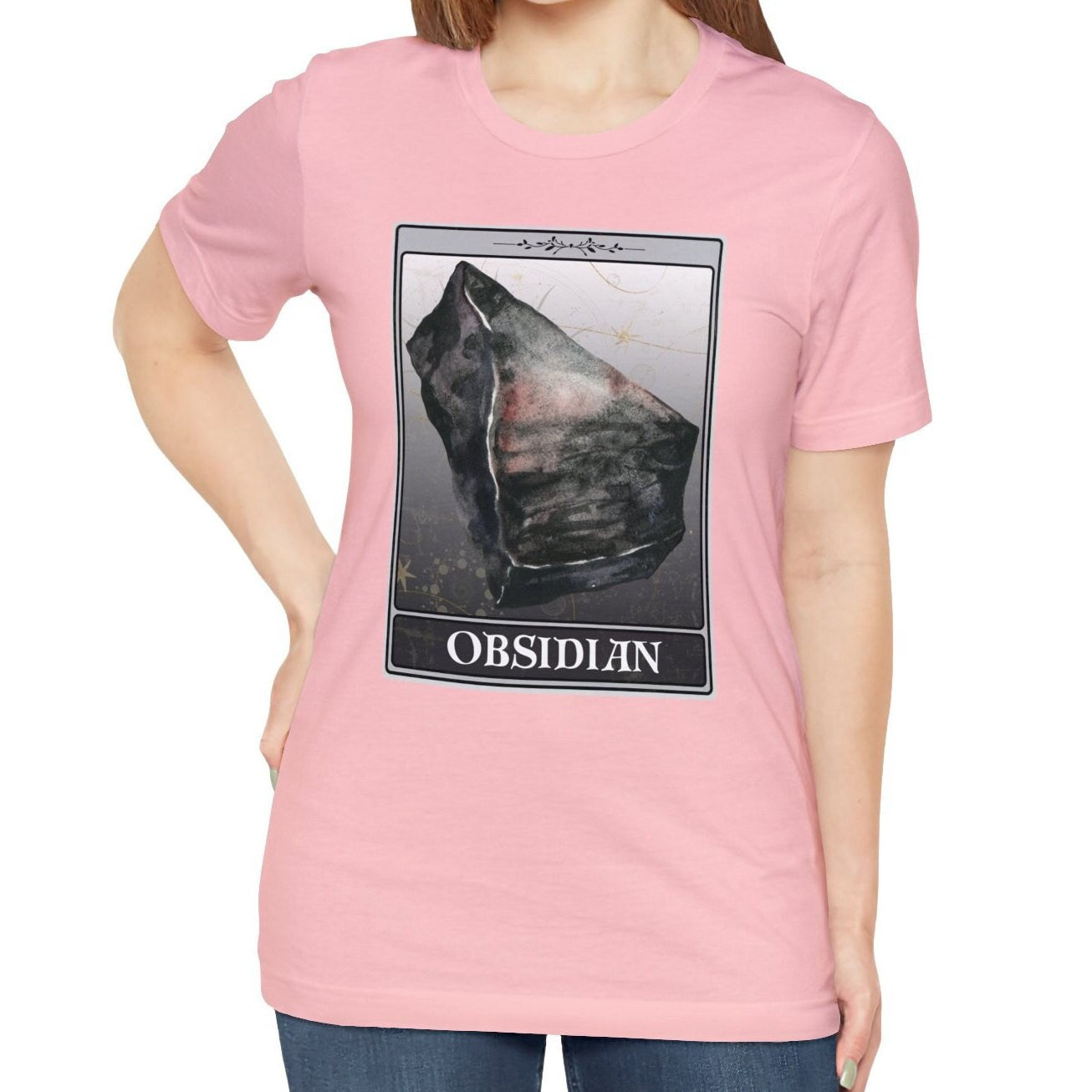 Obsidian Card T-shirt, Crystals