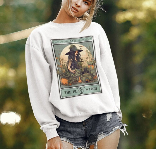 The Plant Witch Tarot Card Sweatshirt, Plant Lover