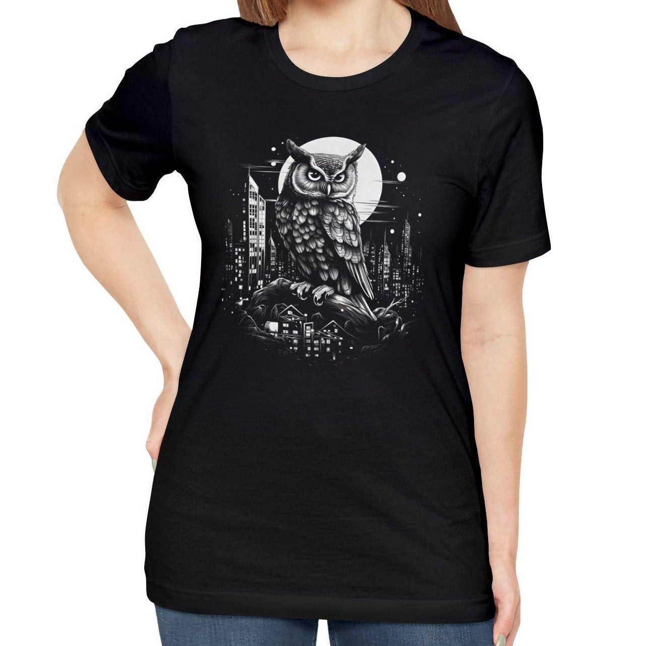 City Owl Black Shirt