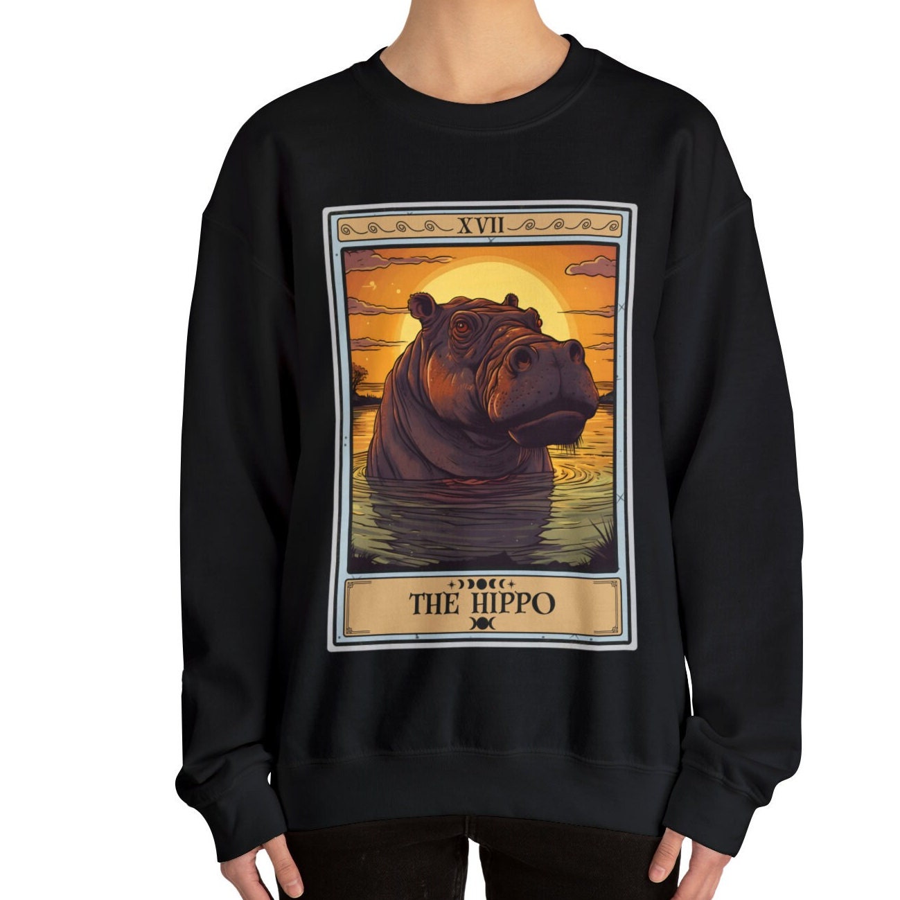 The Hippo Tarot Card Sweatshirt, Hippopotamus