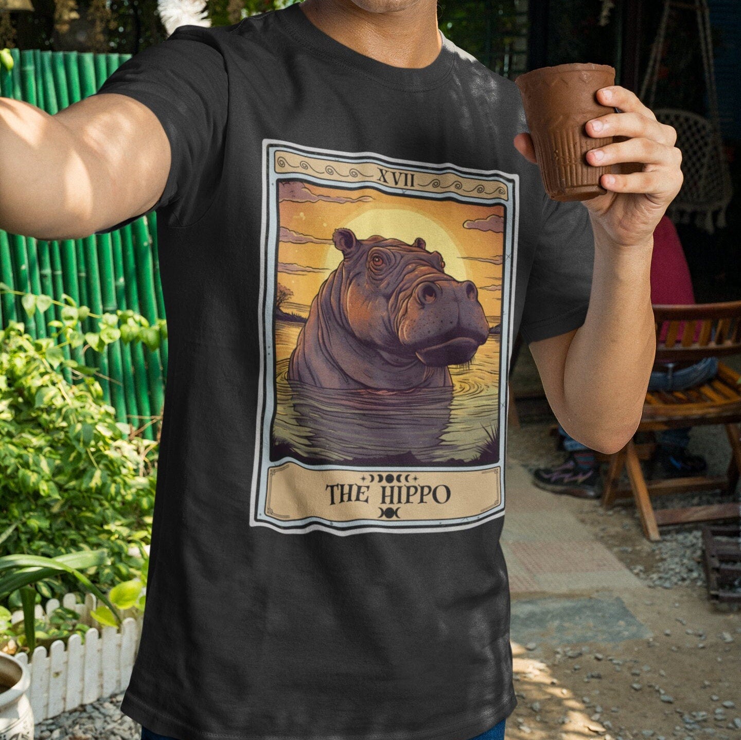 The Hippo Tarot Card Shirt, Hippopotamus Animal