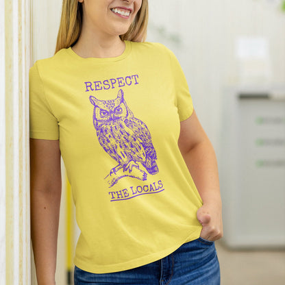 Respect The Locals Owl Shirt, Bird Lover