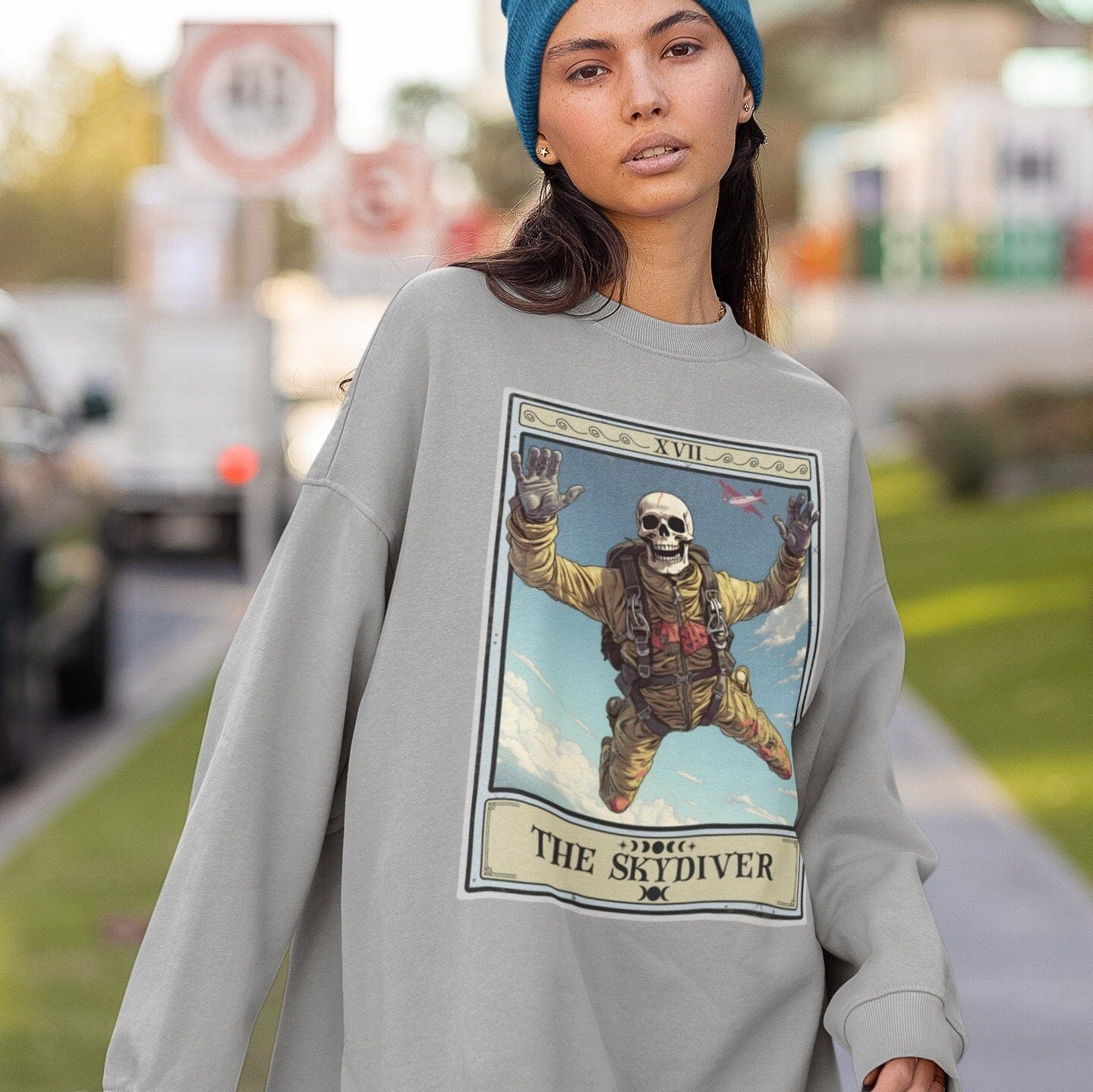 The Skydiver Tarot Card Sweatshirt, Skydiving