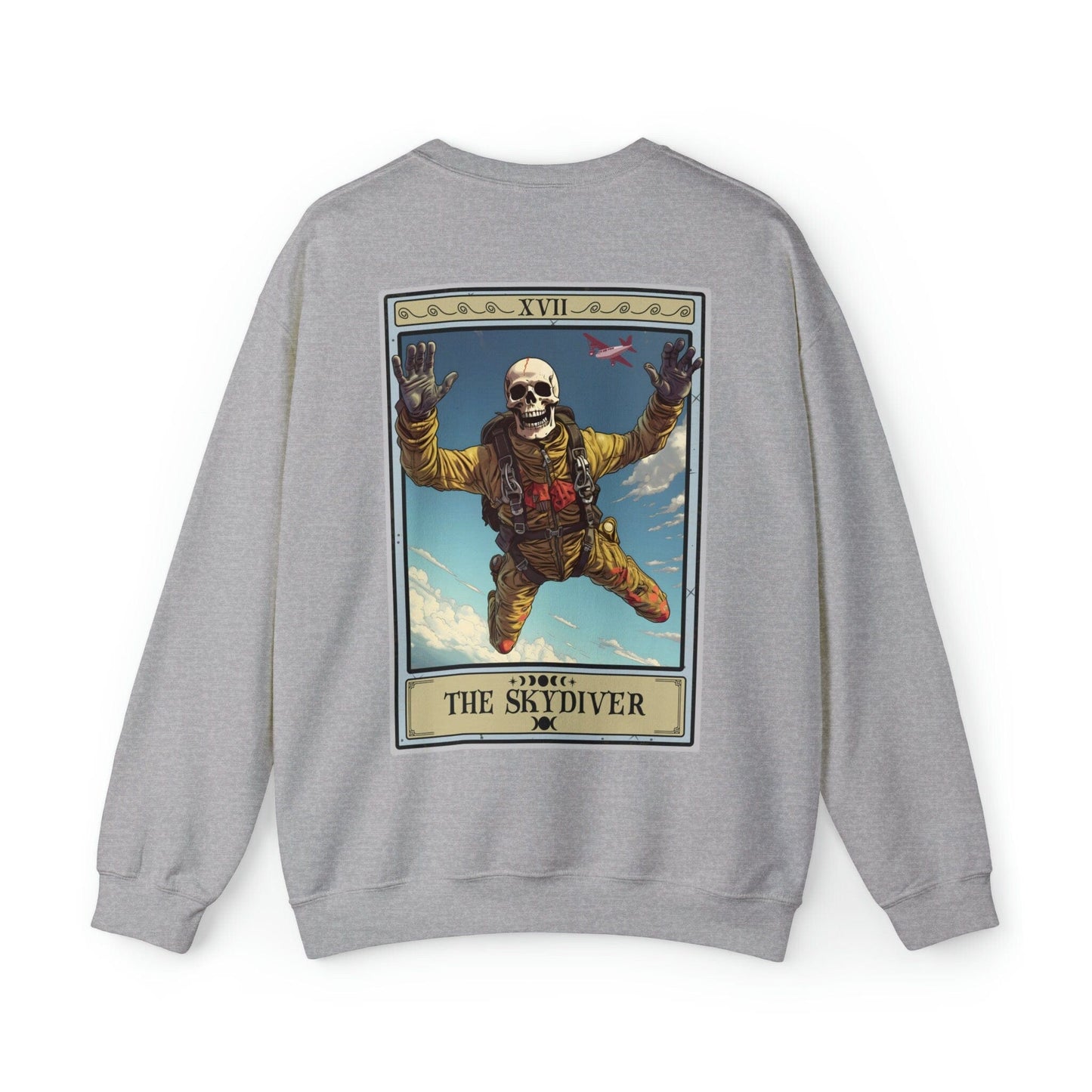 The Skydiver Tarot Card Sweatshirt BACK PRINT, Skydiving