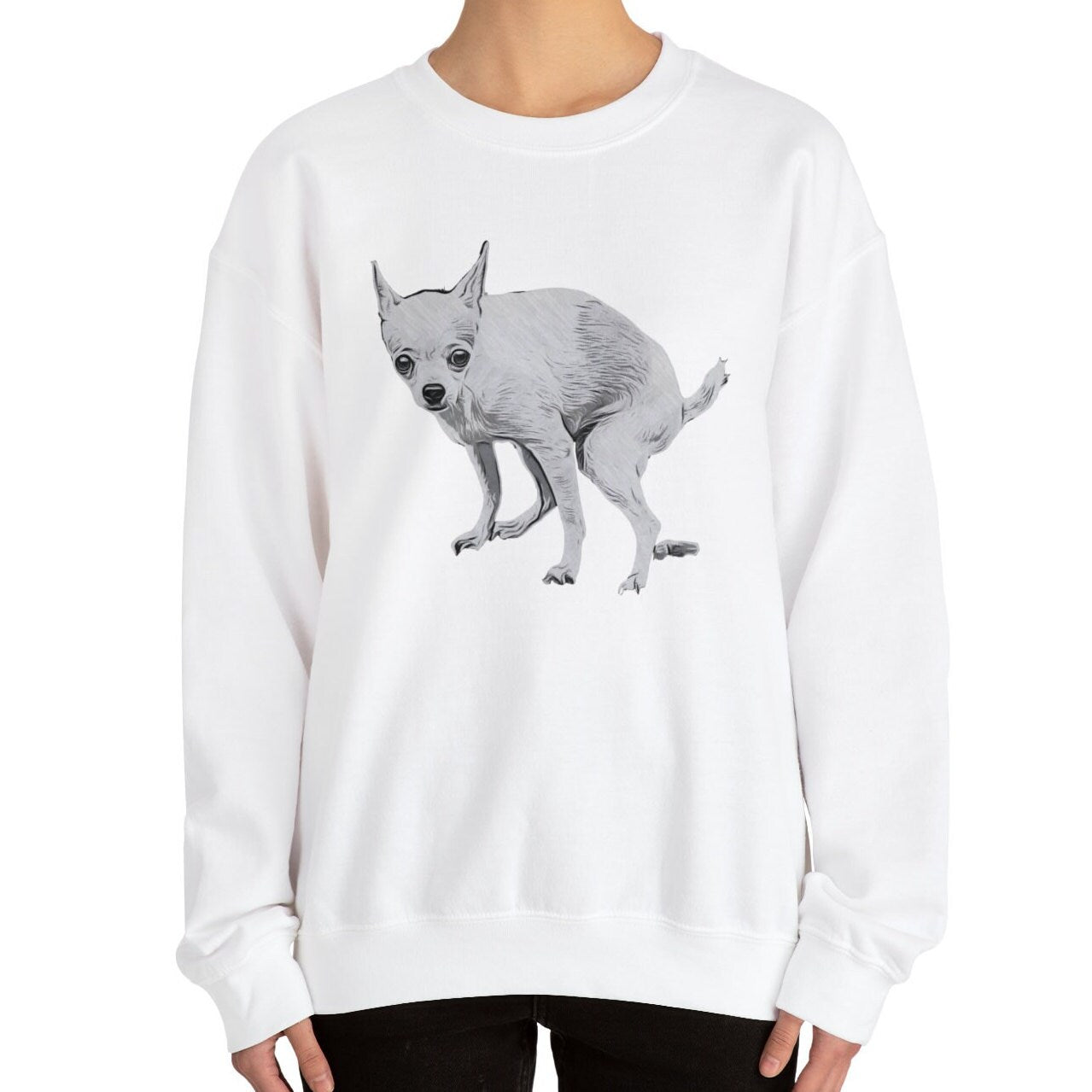 Pooping Chihuahua Sweatshirt, Pooping Dog