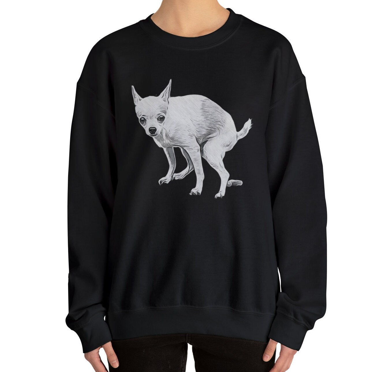 Pooping Chihuahua Sweatshirt, Pooping Dog