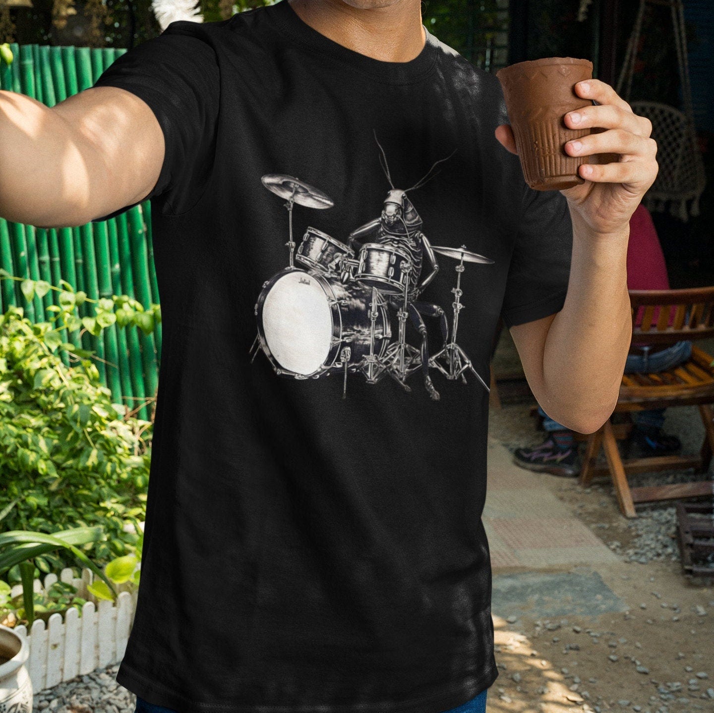 Cockroach Playing Drums Shirt for Drummer